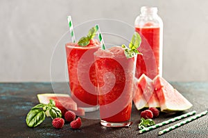 Refreshing cold summer drink watermelon slushie