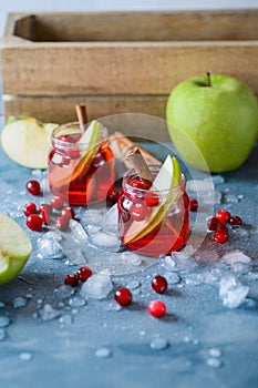 Refreshing cranberry drink with apples