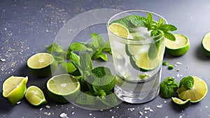 A Refreshing Drink With Lime and Mint Infusions.