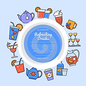 Refreshing drinks - colorful vector flat design style banner