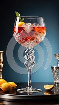 Refreshing Elegance: A Fruit and Mint Cocktail