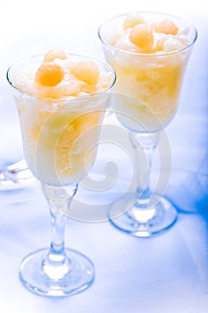 Refreshing frozen melon dessert