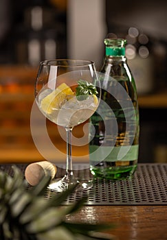 Refreshing fruit infused water in elegant glass