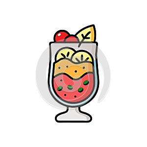 Refreshing Fruit Parfait Served in a Glass