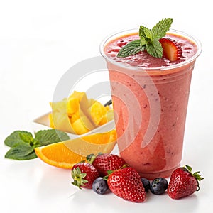 Refreshing smoothie isolated on white background