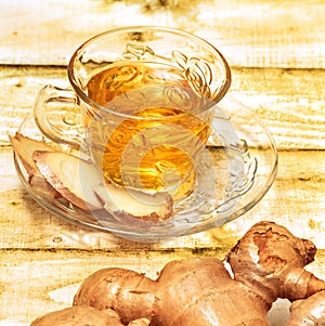 Refreshing Ginger Tea Means Organics Beverage And Spice