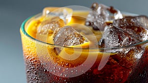 Refreshing Glass of Cold Cola with Ice