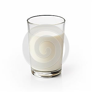 Refreshing glass of milk isolated on a white background.. created with Generative AI