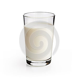 Refreshing glass of milk isolated on a white background.. created with Generative AI