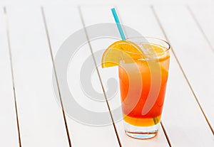 Refreshing glass of natural orange juice