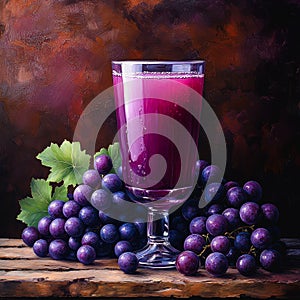 Refreshing Grape Juice in a Glass photo