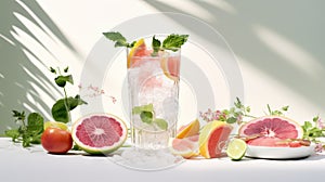 Refreshing Grapefruit Cocktail With Ice: A Nature-inspired Tumblewave Delight