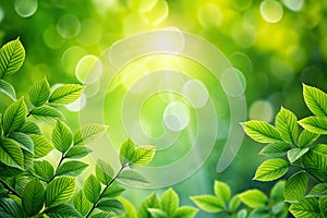 Fresh and green leaves green bokeh on nature abstract blur background green bokeh from tree.Mock up for display. montage of photo