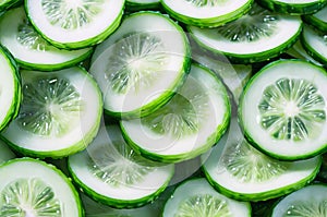 Refreshing Green Delight of Fresh Sliced Cucumber.