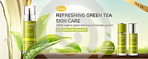 Refreshing green tea skin care ads