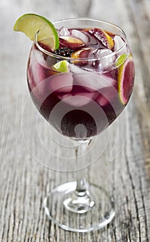 Refreshing ice cold fruit filled red sangria