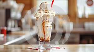 a refreshing ice cream float, with fizzy soda cascading over scoops of creamy root beer or classic vanilla