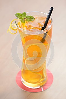 Refreshing ice lemon tea
