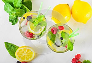 Refreshing lemonade with fresh mint