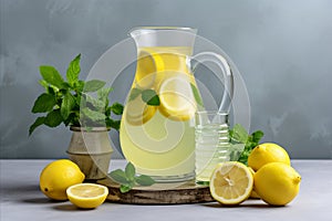 Refreshing Lemonade Jug with Fresh Berries and Sliced Lemons - Summer Drink for Hot Days and Parties