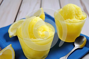 refreshing lemonade slushie, perfect for beating the summer heat