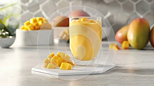 A refreshing mango smoothie.AI generated image