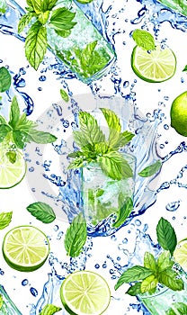 Refreshing Mojito Splash Pattern