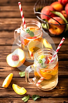 Refreshing peach drink