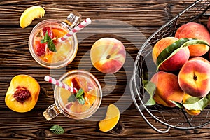 Refreshing peach drink