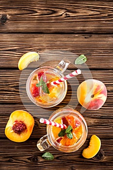 Refreshing peach drink