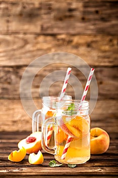 Refreshing peach drink photo
