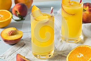 Refreshing Peach and Orange Fuzzy Navel Cocktail