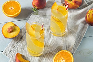 Refreshing Peach and Orange Fuzzy Navel Cocktail