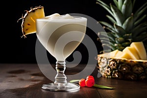 Refreshing Pina colada cocktail. Generate Ai