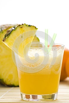 Refreshing pineapple and orange milkshake