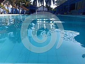 Refreshing pool water ready to swim