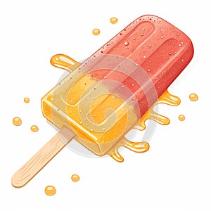 A refreshing popsicle melting under the summer sun