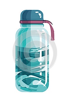 Refreshing purified water in plastic bottle design