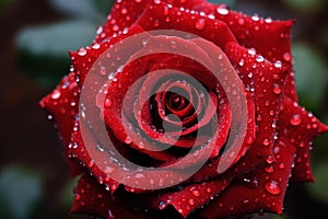 Refreshing Red rose water droplets. Generate Ai