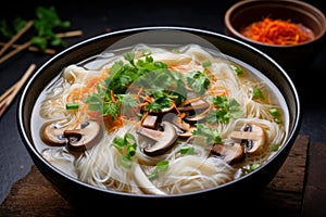 Refreshing Rice noodle soup. Generate Ai