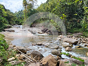 Refreshing river stream in Lata Kertas, Dabong, Kelantan, Malaysia.