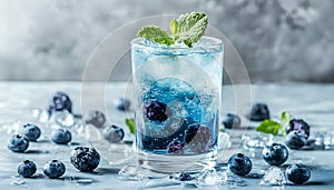 Refreshing soda water in glass on light gray background