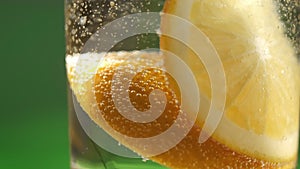 Refreshing soft drink Lemon and orange sparkling water