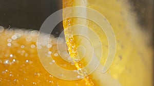 Refreshing soft drink Lemon and orange sparkling water.4K