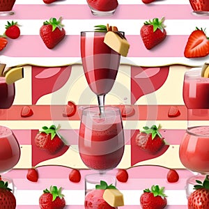 A refreshing strawberry banana smoothie with a strawberry and banana slice2