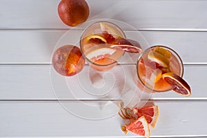 Refreshing summer cocktails with citrus fruits