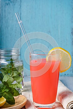 Refreshing summer drink with fruit punch