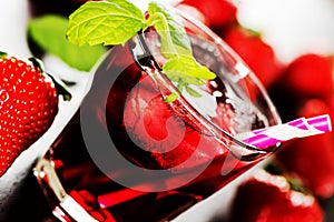 Refreshing summer drink with Strawberry