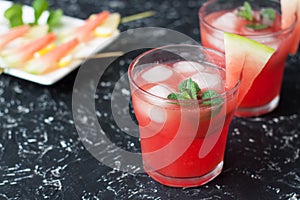 Refreshing summer drink watermelon lemonade