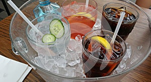Refreshing Summer Drinks in Ice Bucket